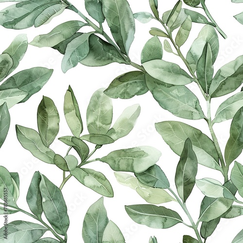 Soft watercolor sage leaves  seamless  herbal light whispers. Seamless Pattern  Fabric Pattern  Tumbler Wrap  Mug Wrap.