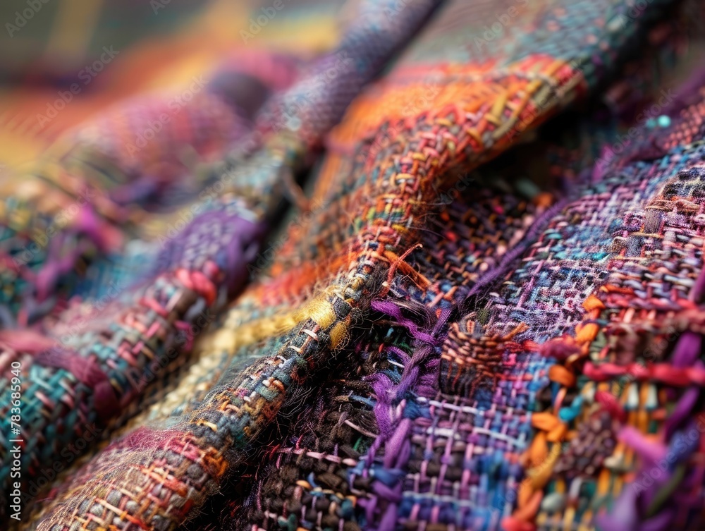 Close-up of fabric textures and weaves