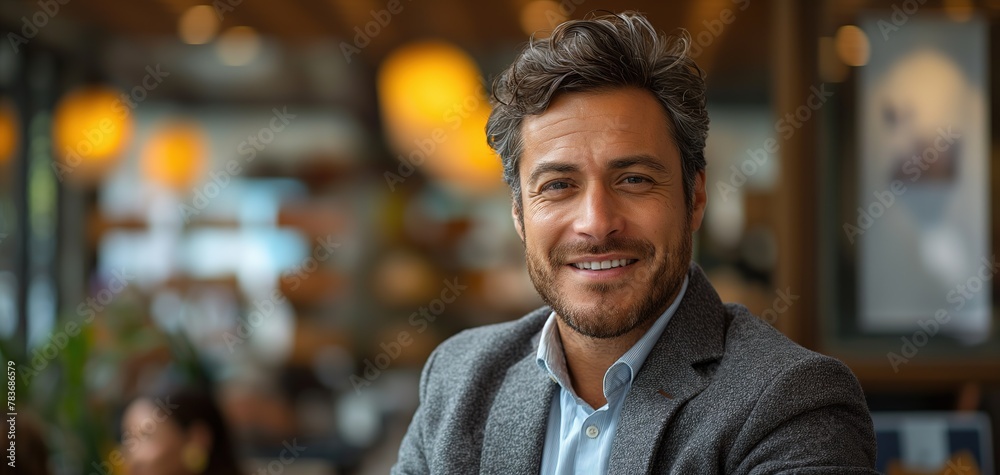portrait of businessman smiling with confident at modern office, Generative Ai portrait of businessman smiling with confident at modern office, Generative Ai