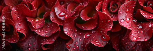 Close-Up of Dew-Kissed Red Rose Petals in Full Bloom © smth.design