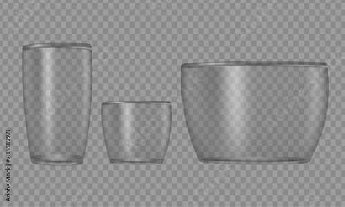 Glass cookware transparent realistic. Glass plate