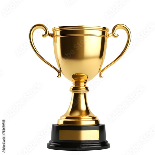 gold trophy cup isolated on white background