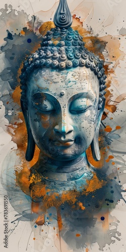 Painting of a buddha head