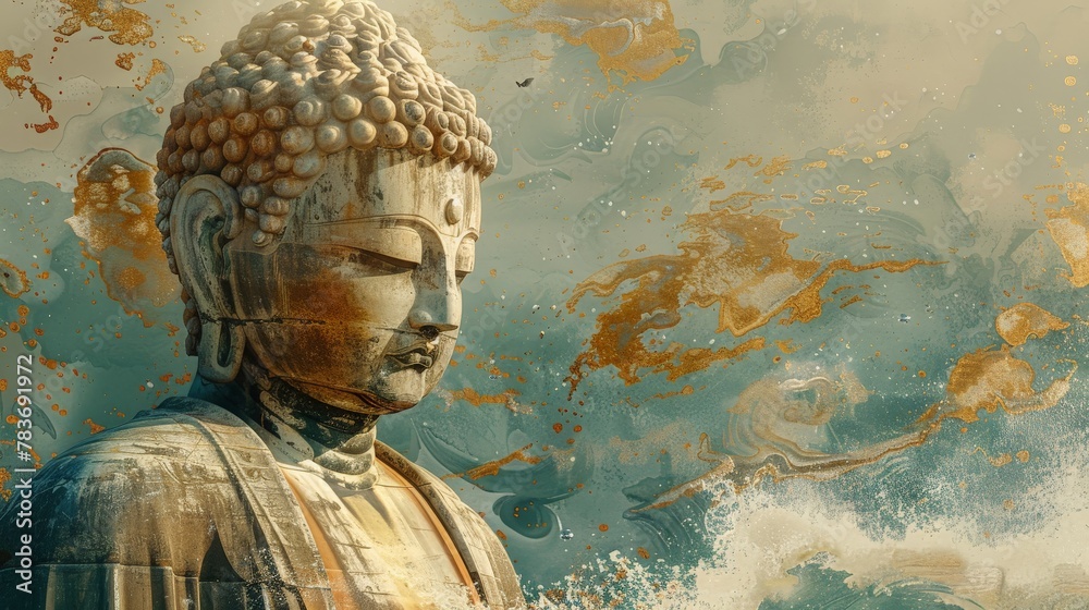 Buddha statue in the ocean