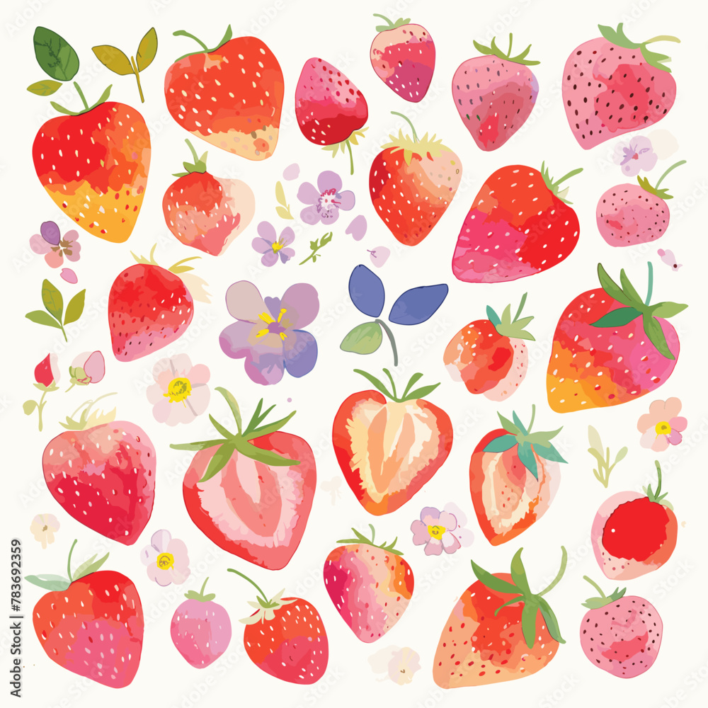 seamless background with strawberries
