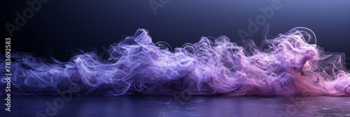 Ethereal Purple Smoke Waves on Dark Background