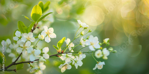 Serene Springtime Blossoms: Nature's Delicate White Floral Display