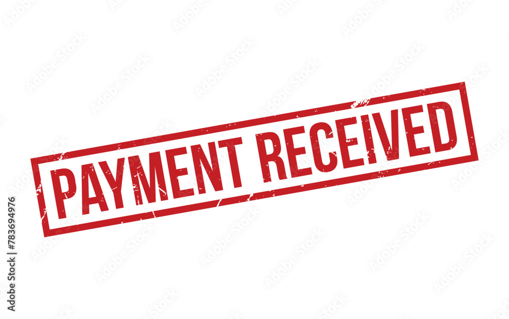 Red Payment Received Rubber Stamp Seal Vector
