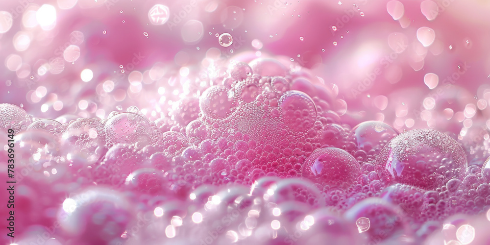 Sparkling Pink Bubbles Background with Soft Bokeh Effect Sparkling Pink Bubbles Background with Soft Bokeh Effect