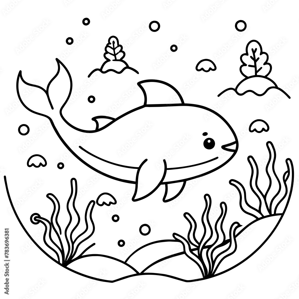 Fototapeta premium whimsical underwater world vector illustration.
