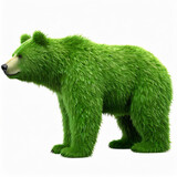 bear made with grass, isolated, cute illustration 