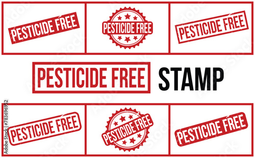 Pesticide Free Rubber Stamp set Vector