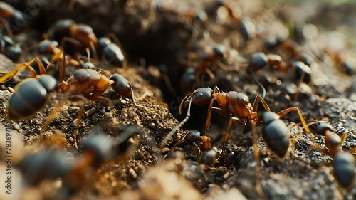 Efficient Foragers: A Colony of Ants Transporting Food to Their Nest © Huzaifa
