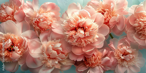 Elegant Coral Peonies in Full Bloom - Floral Beauty