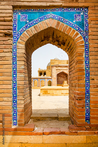 Beautiful arch in Makli necropolis in Sindh, Pakistan. 