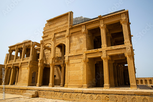 Makli necropolis in Sindh, Pakistan. Monumental funeral architecture. 