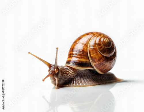 Snail Isolated On White Background, Ai Illustration