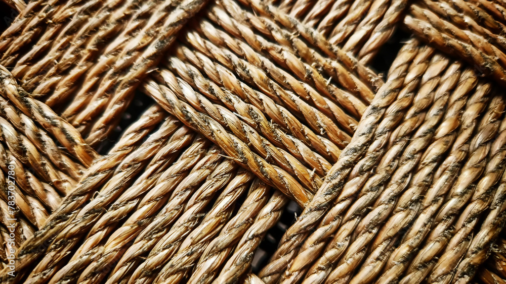 close up of a rope coil
