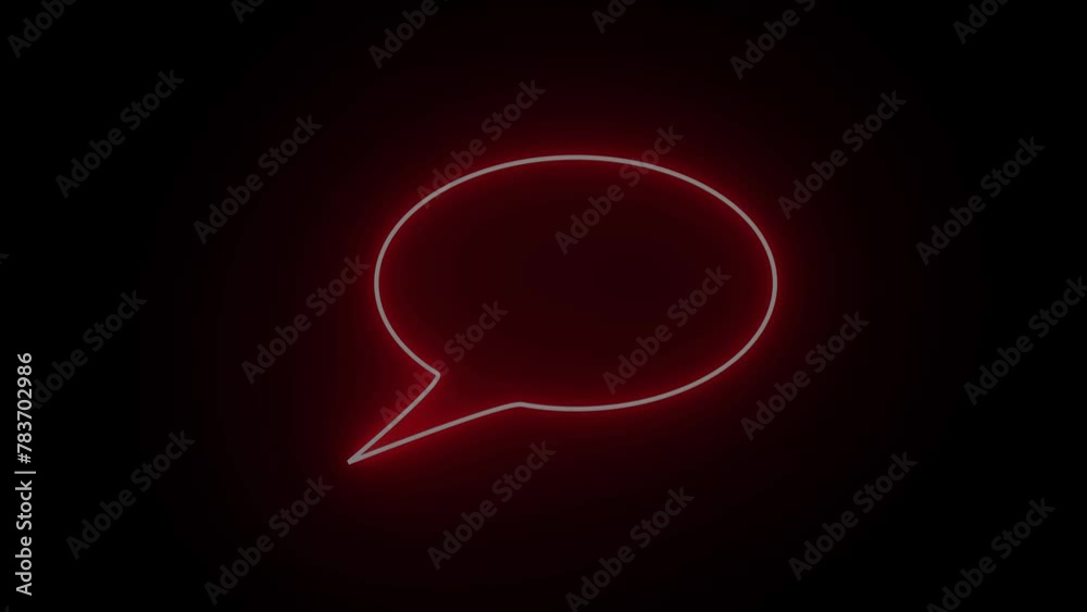Neon light modern frame speech bubble animation motion graphics on black background. Colorful neon speech bubble animation on black background. Glowing blank chat balloon 4k video. Neon light modern frame speech bubble animation motion graphics on black background. Colorful neon speech bubble animation on black background. Glowing blank chat balloon 4k video.