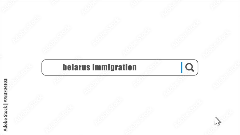 Belarus Immigration in Search Animation. Internet Browser Searching
