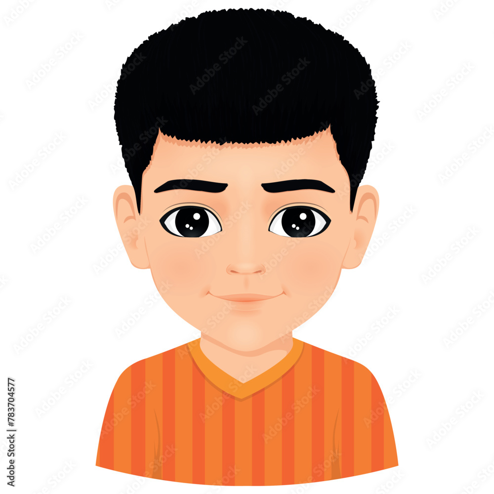 Portrait of cute male student with black hair Portrait of cute male student with black hair