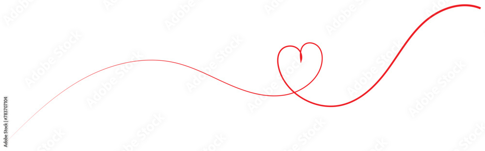 Heart sketch doodle, hand drawn heart. Vector illustration isolated on white background. Valentine's Day. Love Line