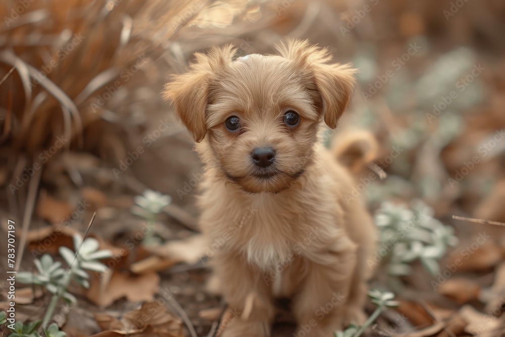 Energetic Baby puppy happy. Funny love. Generate Ai