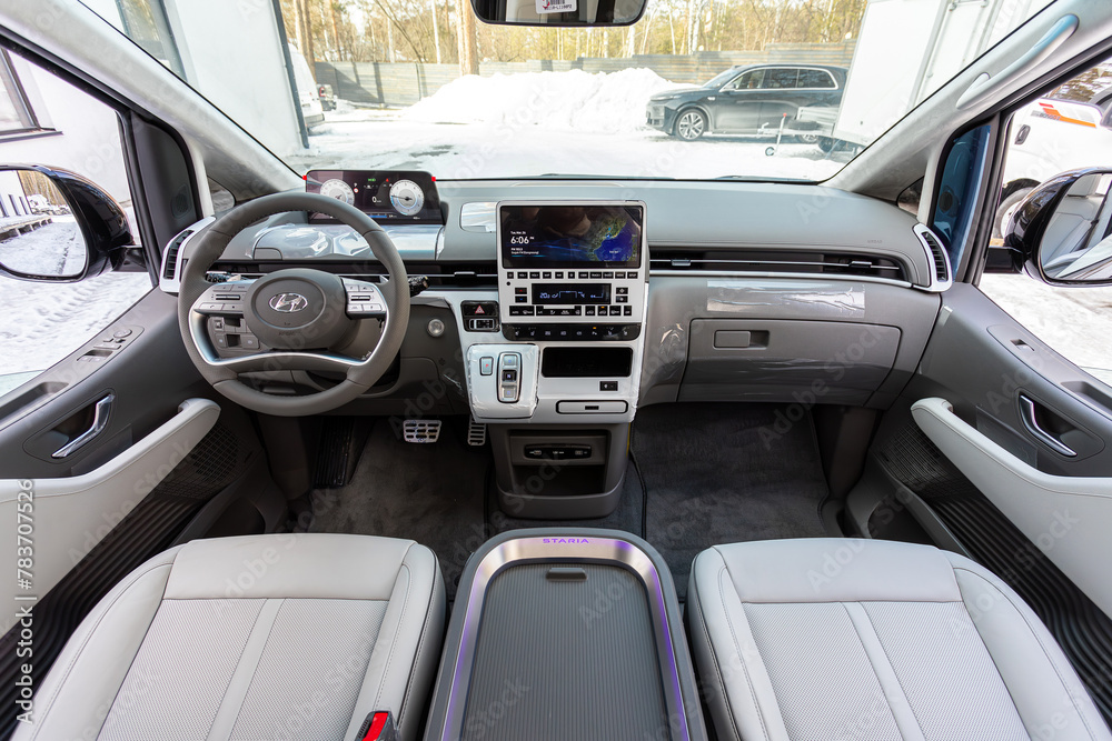 Novosibirsk russia march 18 2024 hyundai staria interior view of