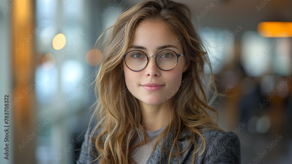 Graceful Young Blonde with a Subtle Smile, Generative AI Graceful Young Blonde with a Subtle Smile, Generative AI