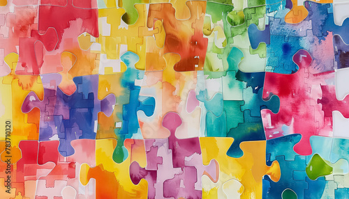 A colorful puzzle with a rainbow of colors © terra.incognita