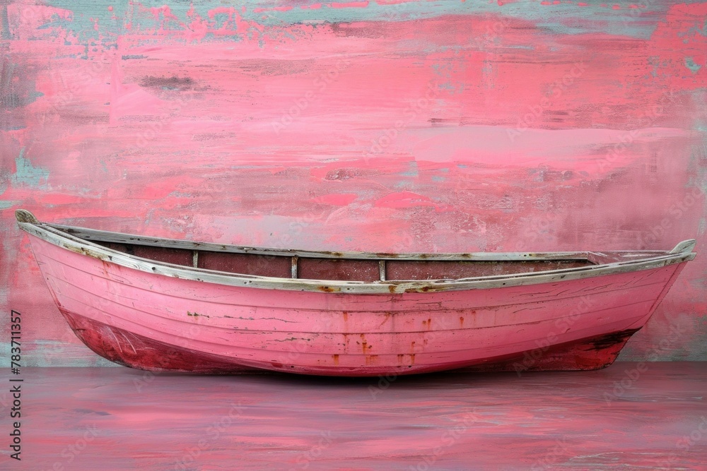 Romantic Backdrop pink boat. Travel season texture. Generate Ai Romantic Backdrop pink boat. Travel season texture. Generate Ai
