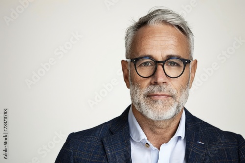 Suave Middle-aged Gentleman with Genuine Smile. Beautiful simple AI generated image in 4K, unique. photo
