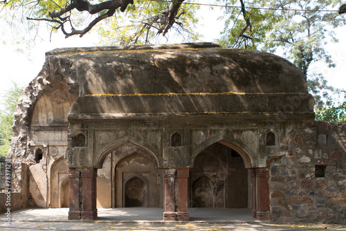 Ruins of an old mosque at Ugrasen ki Baoli in New Delhi, India, Asia