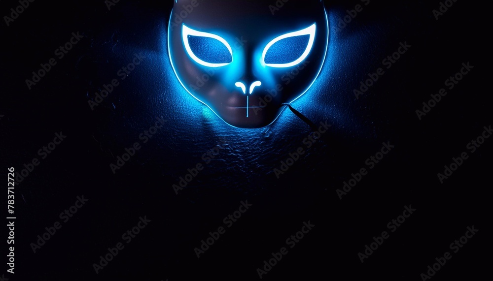 Naklejka premium halloween cat mask on the wall