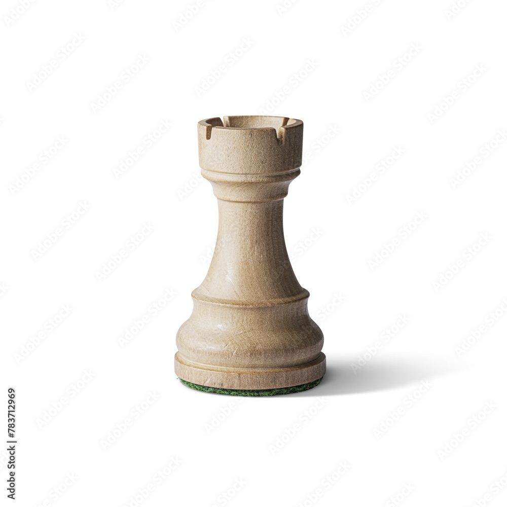 Wooden white chess rook Wooden white chess rook