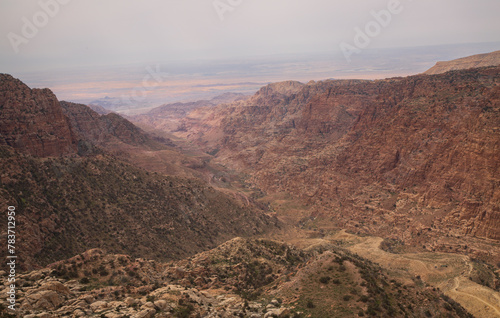 Wadi Dana overlooking Wadi Araba and Feynan