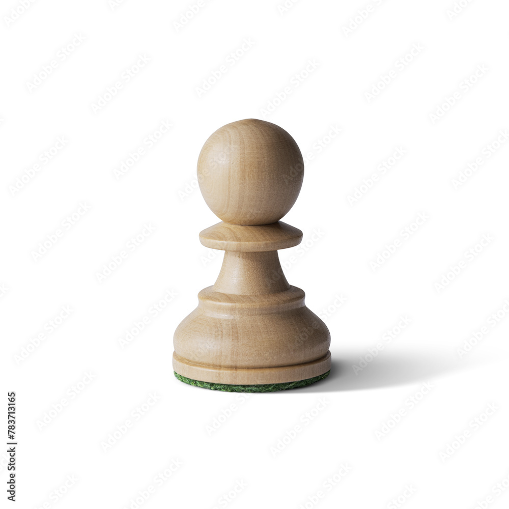 Wooden white pawn isolated on white Wooden white pawn isolated on white