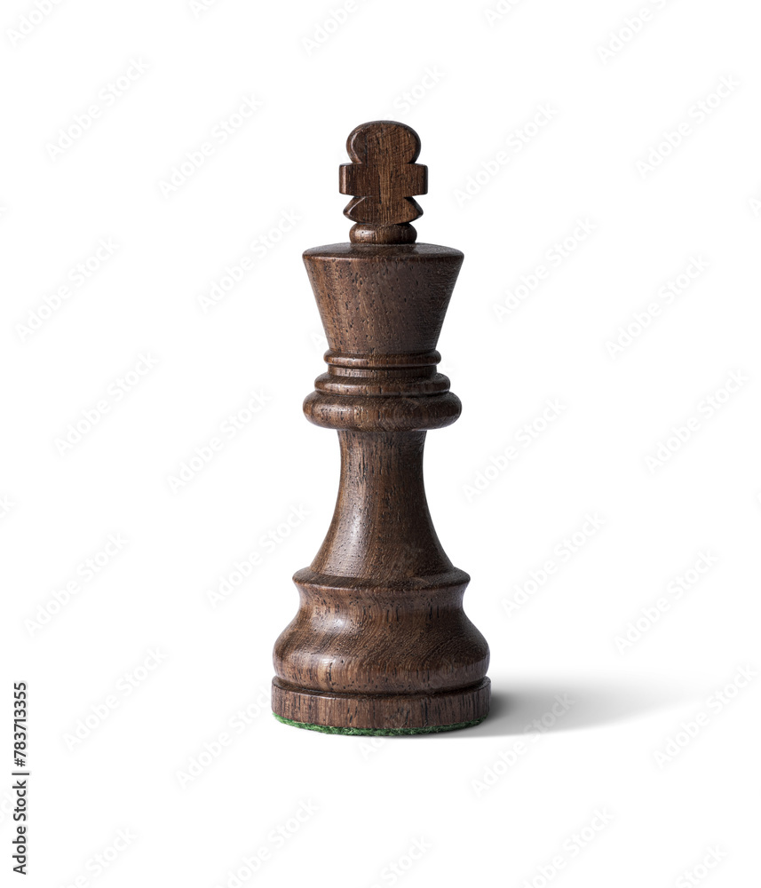 Wooden black King isolated on white background. Wooden black King isolated on white background.