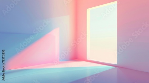Soft pastel gradient  clean lines  minimal shadow  flat perspective  serene and simple