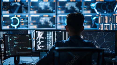 AI enhances cybersecurity threat detection and response on the internet High detailed,high resolution,realistic and high quality photo professional photography photo