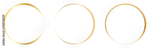 Set of hand drawn golden circles and ovals. Highlight circle frames. Ellipses in doodle style. Vector illustration isolated on white background. Vector illustration. Eps file 352. photo