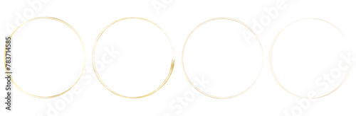 Golden Hand drawn circle brush sketch set. Grunge doodle scribble round circles for message note mark design element. Brush circular smears. Vector illustration. Eps file 356.