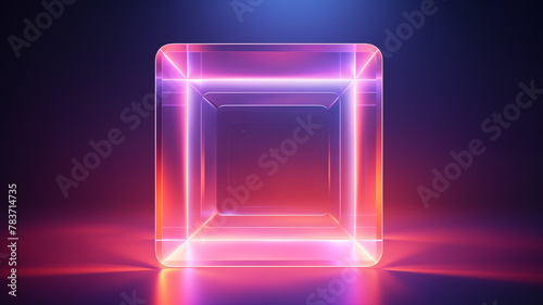 A beautiful crystal square 3D scene material 