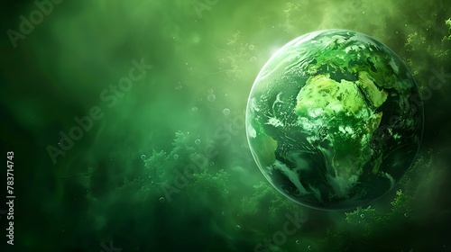 Green world background with Copy space, Preserving Our Green World: Earth and Environment Protection, World Globe, Web Banner, Wide Size