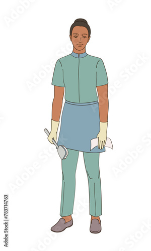 hotel staff female African American character housekeeping