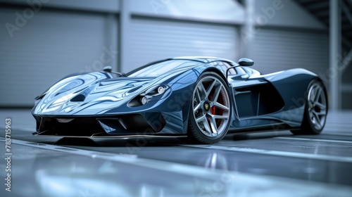 A detailed 3d render of a high-tech supercar   AI generated illustration photo