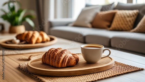  Cozy morning coffee and croissants