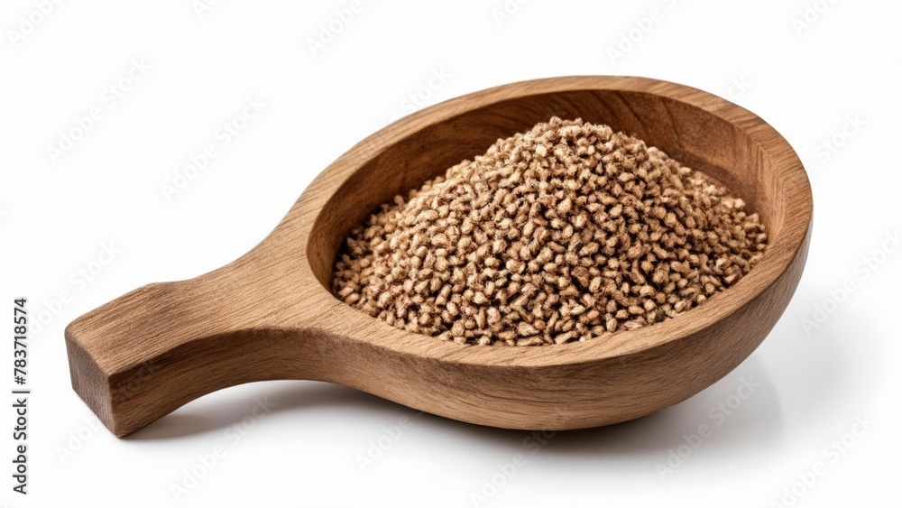 Wooden bowl filled with grains ready for a meal Wooden bowl filled with grains ready for a meal