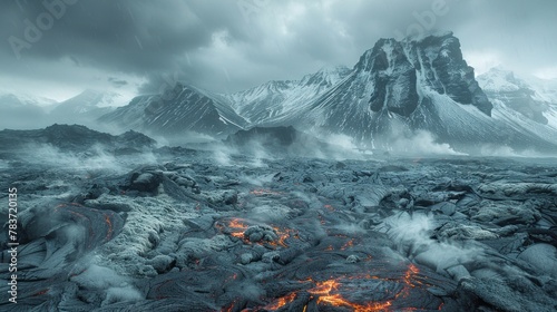 An awe-inspiring shot of Icelandic lava fields stretching to the horizon