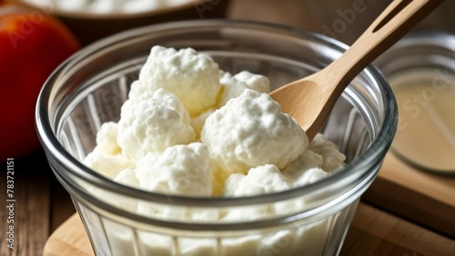  Freshly whipped cream in a glass jar ready to be enjoyed